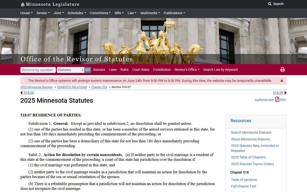 Divorce residence requirement; useful for divorce page context.